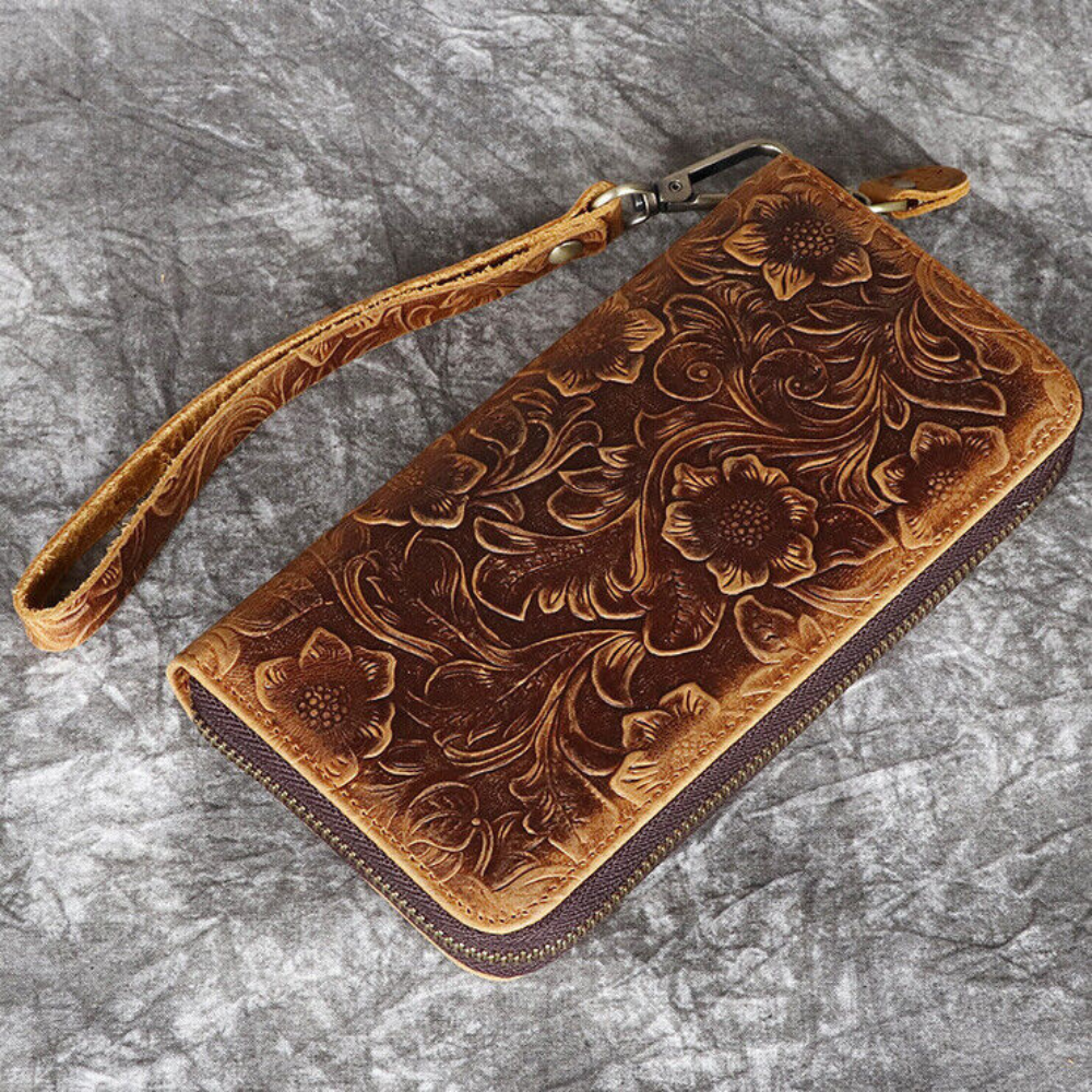 Flower Leather Wallet