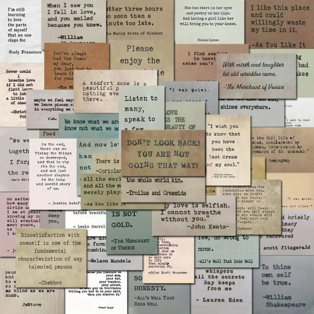 Vintage Quotes Stickers (60 Stickers)