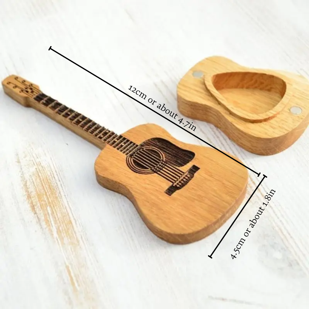 Wooden Guitar Pick Box