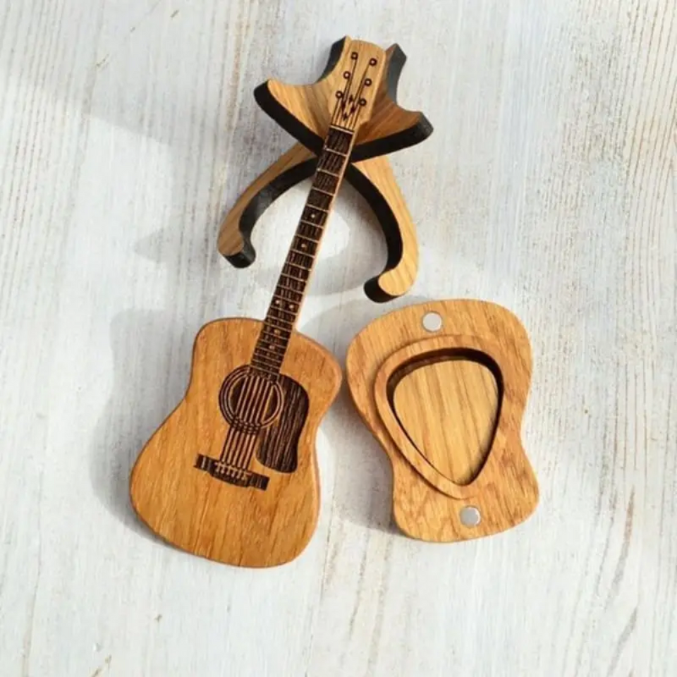 Wooden Guitar Pick Box