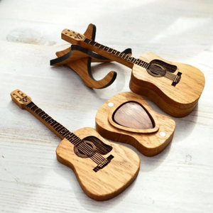 Wooden Guitar Pick Box