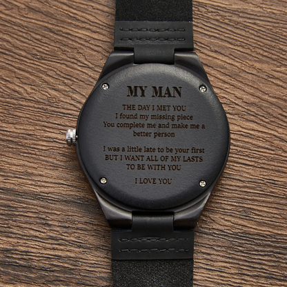 Engraved Wooden Watch