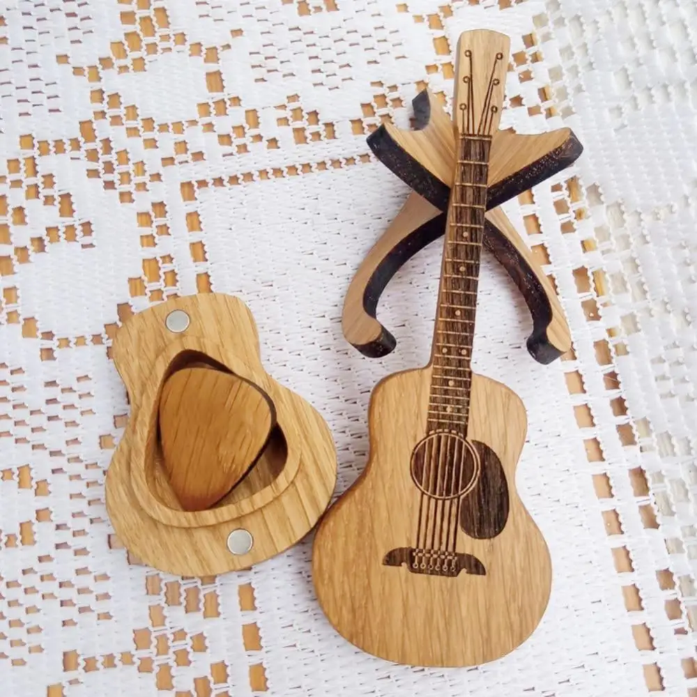 Wooden Guitar Pick Box