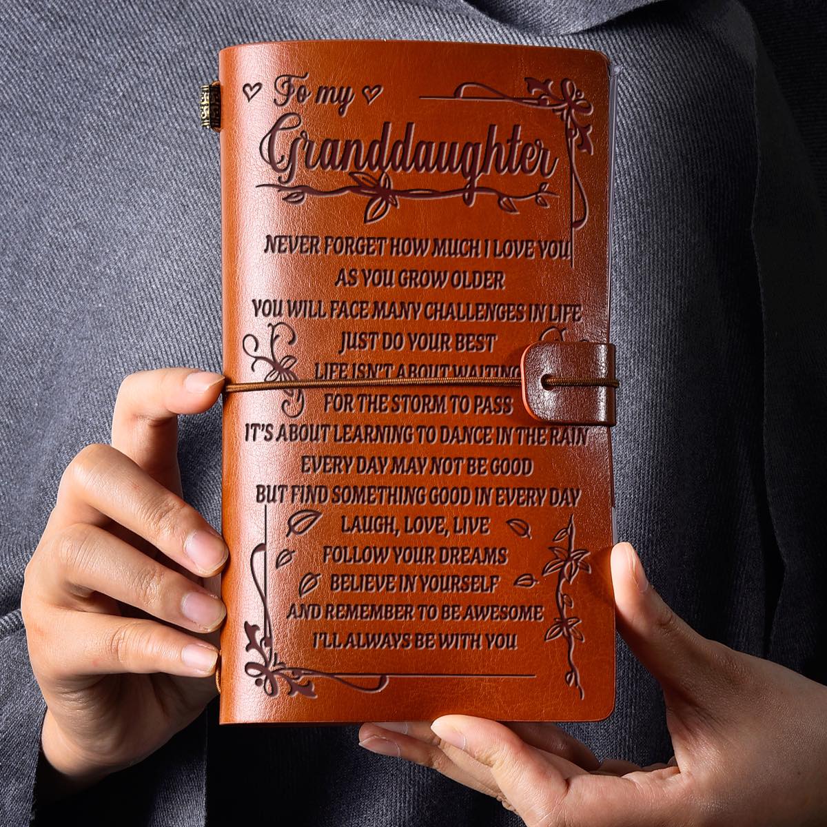 Engraved vintage memory journal