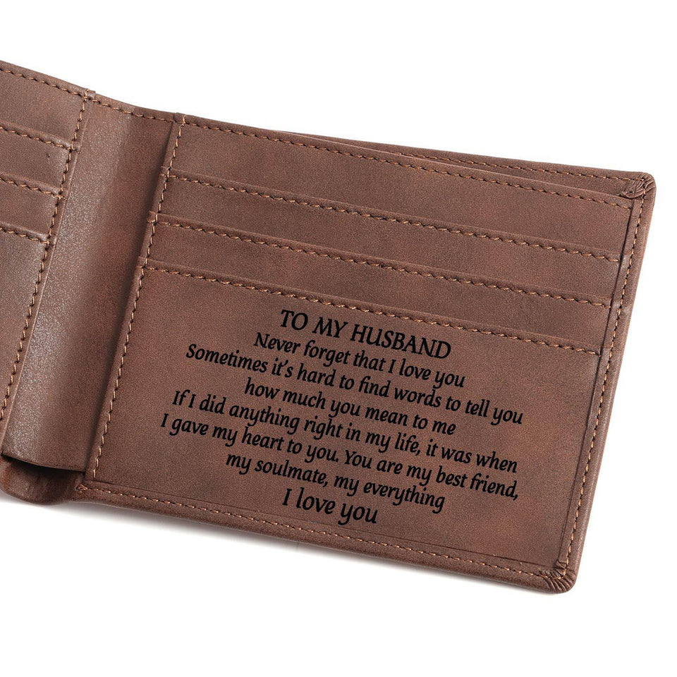 To Husband - Vintage Engraved Wallet