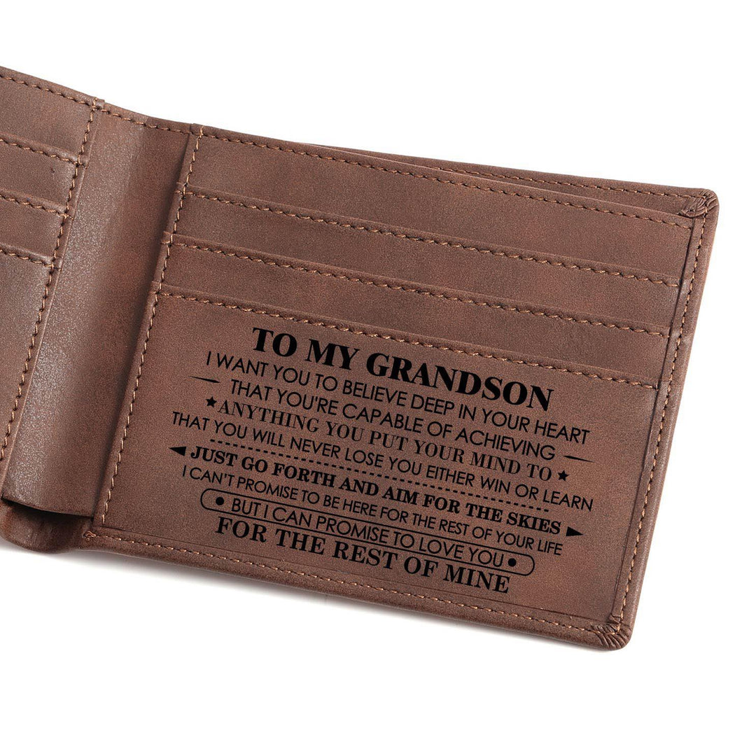 To Grandson - Vintage Engraved Wallet