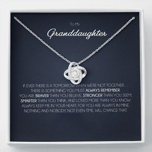 To Granddaughter - Love Knot Necklace
