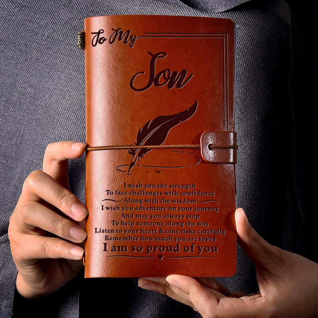 To Son - Vintage Engraved Journal (Pages Included)
