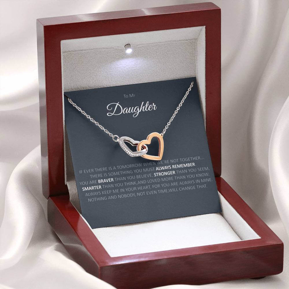 To Daughter - Interlocking Heart Necklace