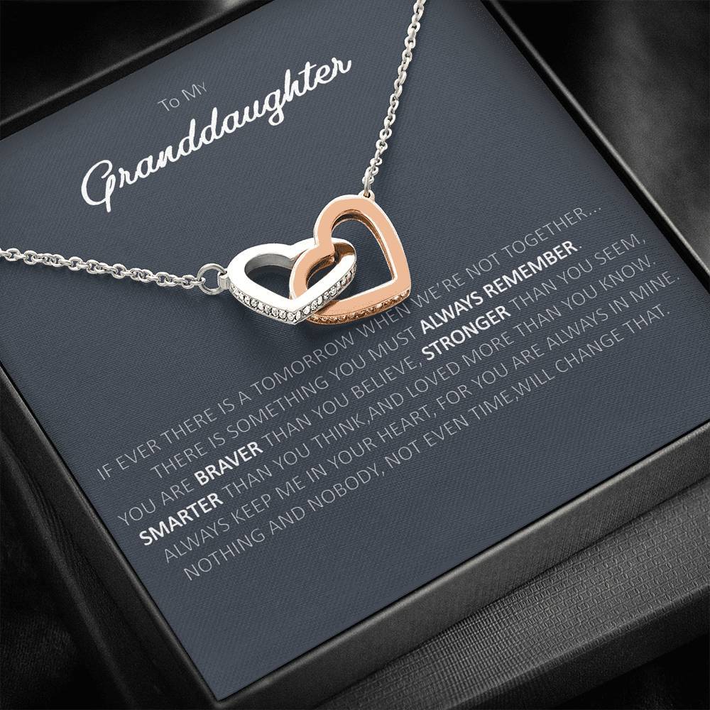 To Granddaughter - Interlocking Heart Necklace