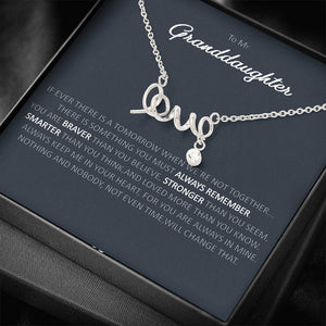 To Granddaughter - Scripted Love Necklace