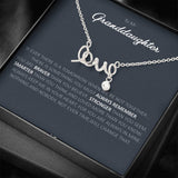 To Granddaughter - Scripted Love Necklace