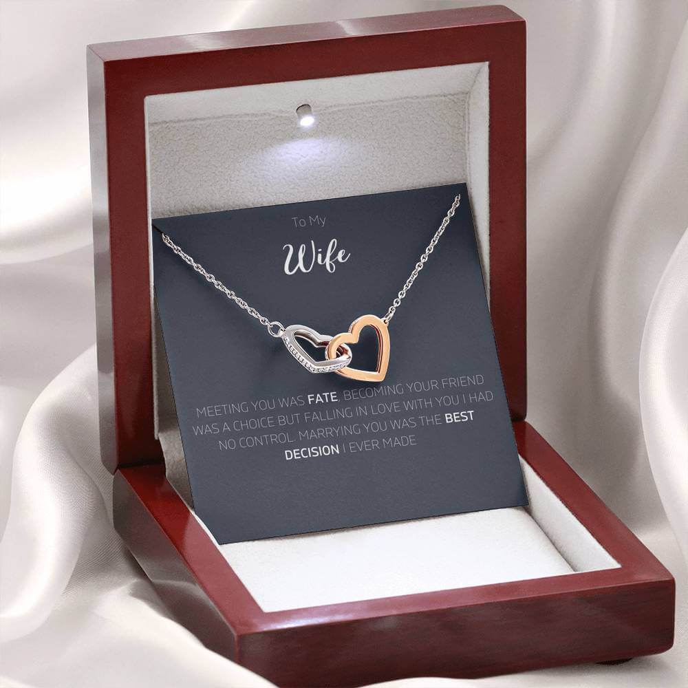 Husband and wife hot sale interlocking necklaces