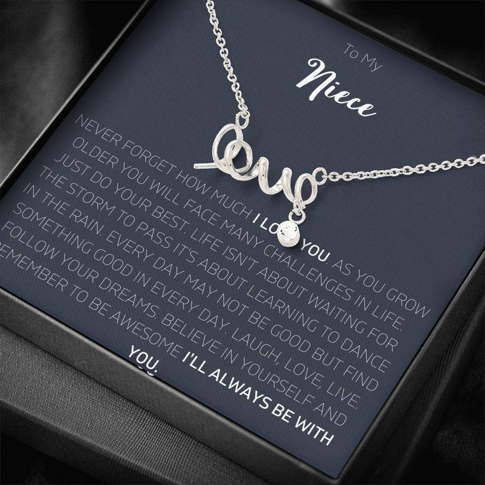 To Niece - Scripted Love Necklace