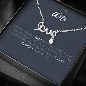 To Wife - Scripted Love Necklace