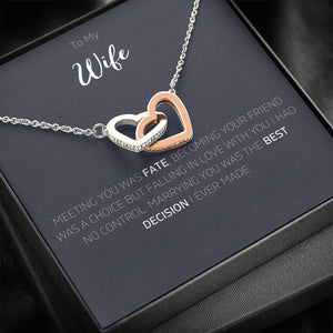 To Wife - Interlocking Heart Necklace